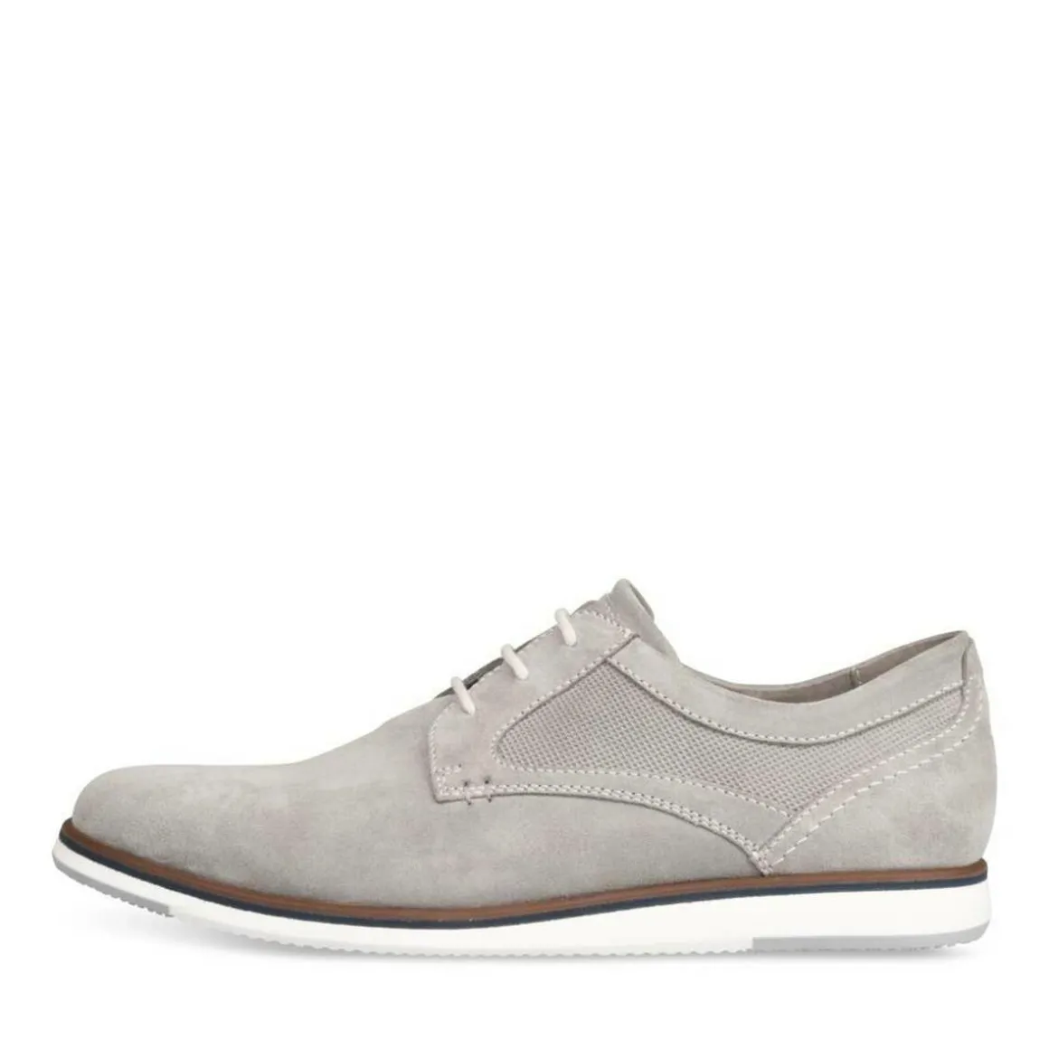 Veterschoenen GRIJS DENIM SIDE LEER