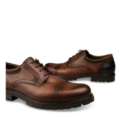 Veterschoenen KASTANJEBRUIN DENIM SIDE LEER