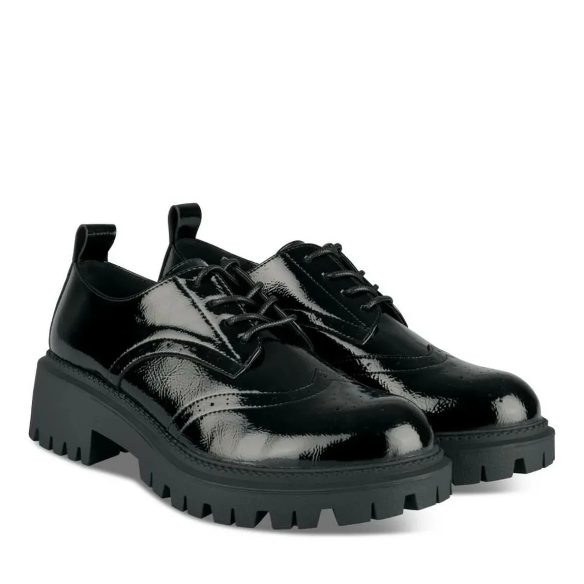 Veterschoenen ZWART
