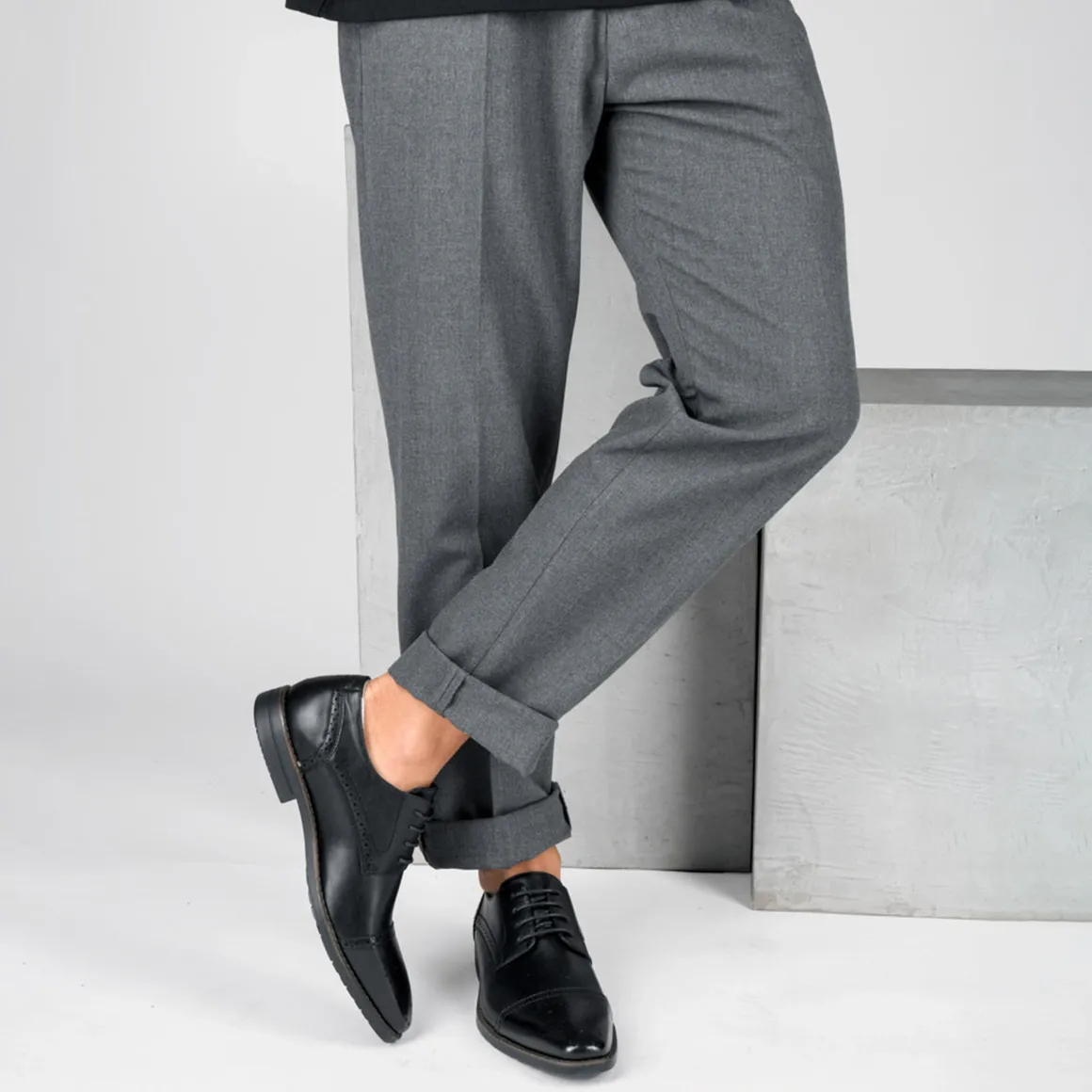 Veterschoenen ZWART