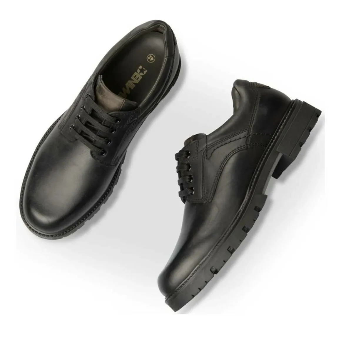 Veterschoenen ZWART