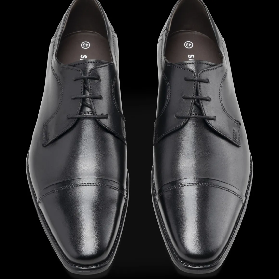 Veterschoenen ZWART