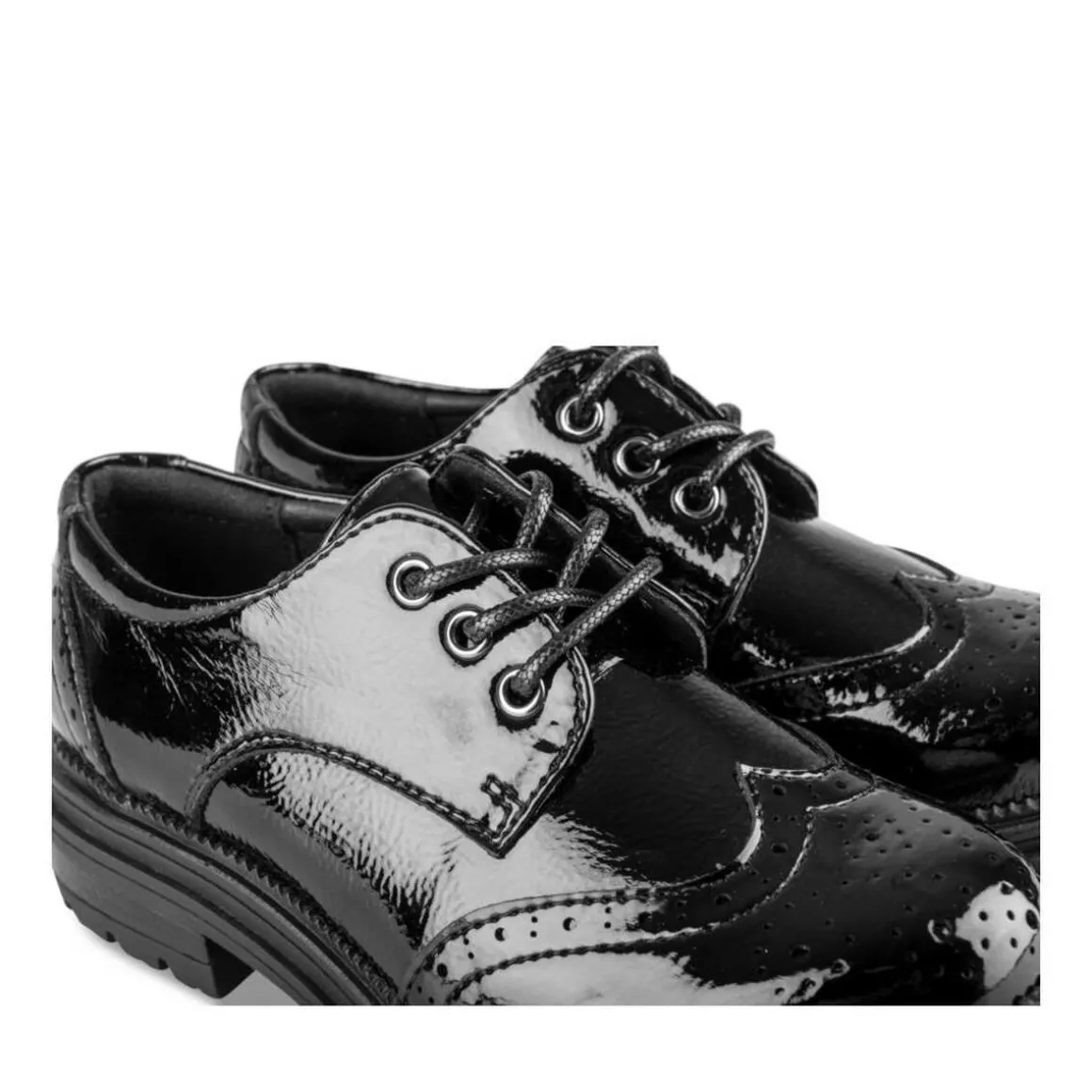 Veterschoenen ZWART
