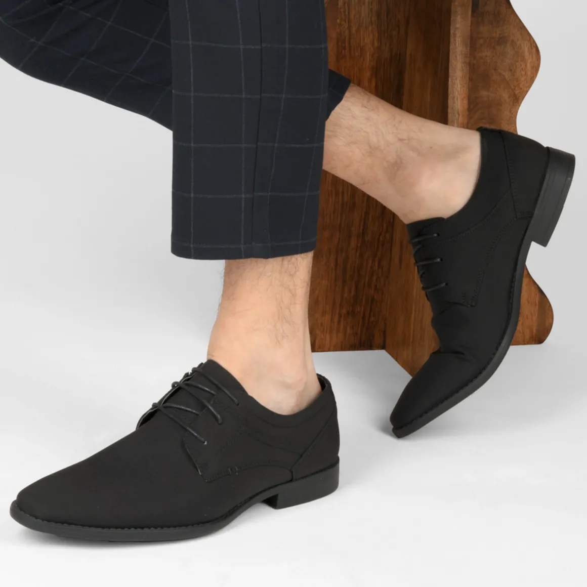 Veterschoenen ZWART