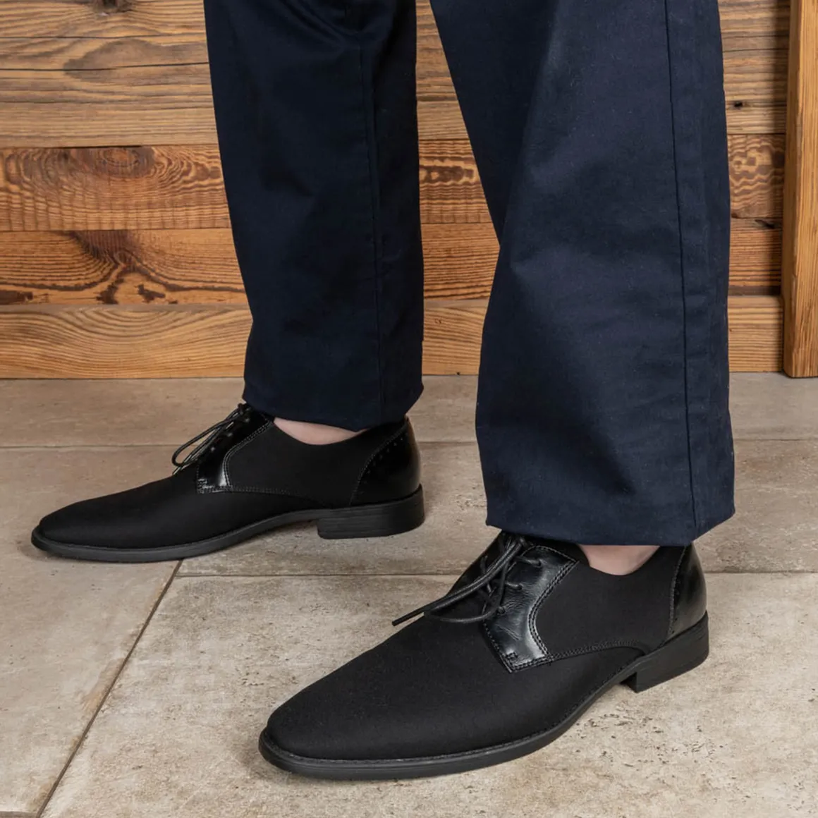 Veterschoenen ZWART