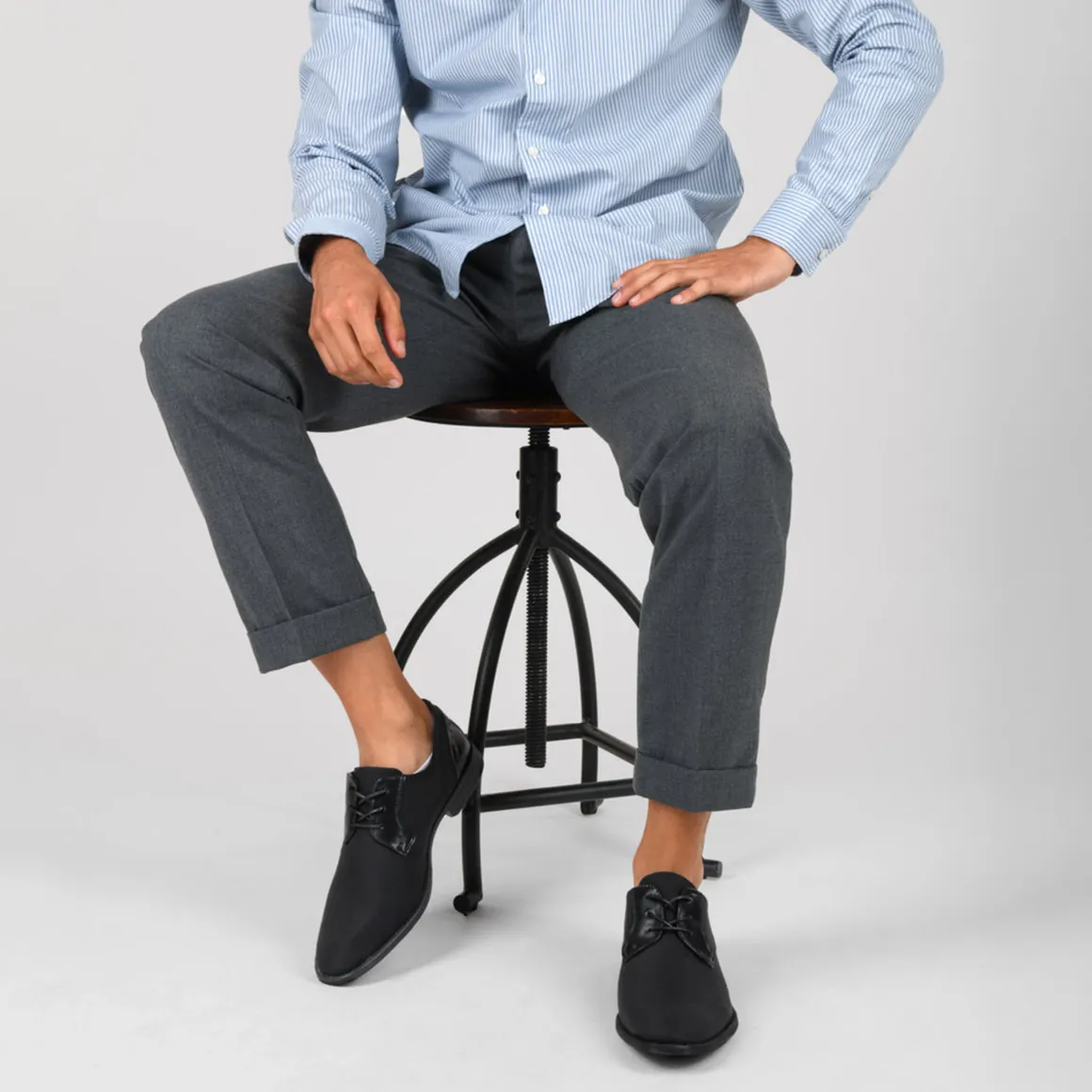 Veterschoenen ZWART