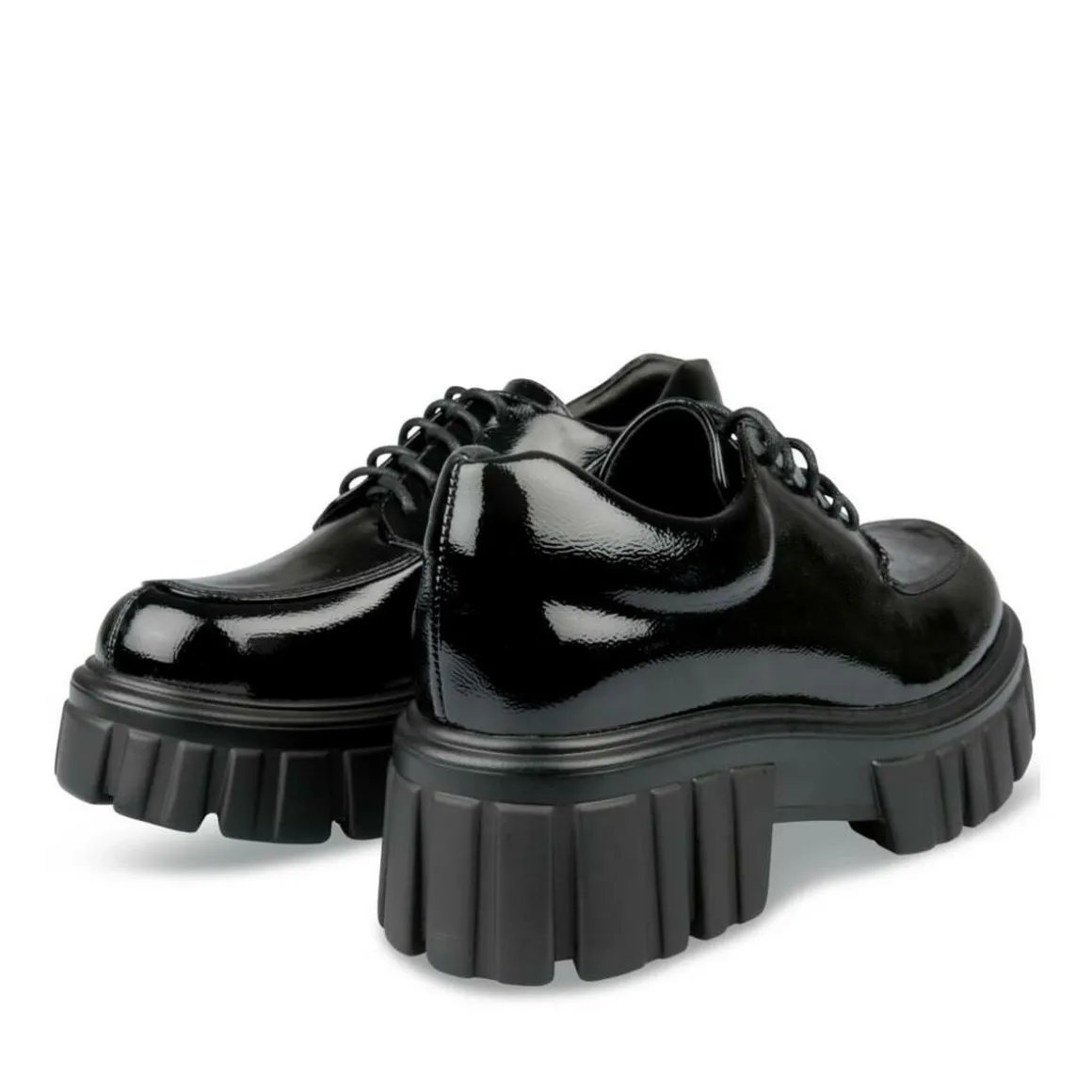 Veterschoenen ZWART