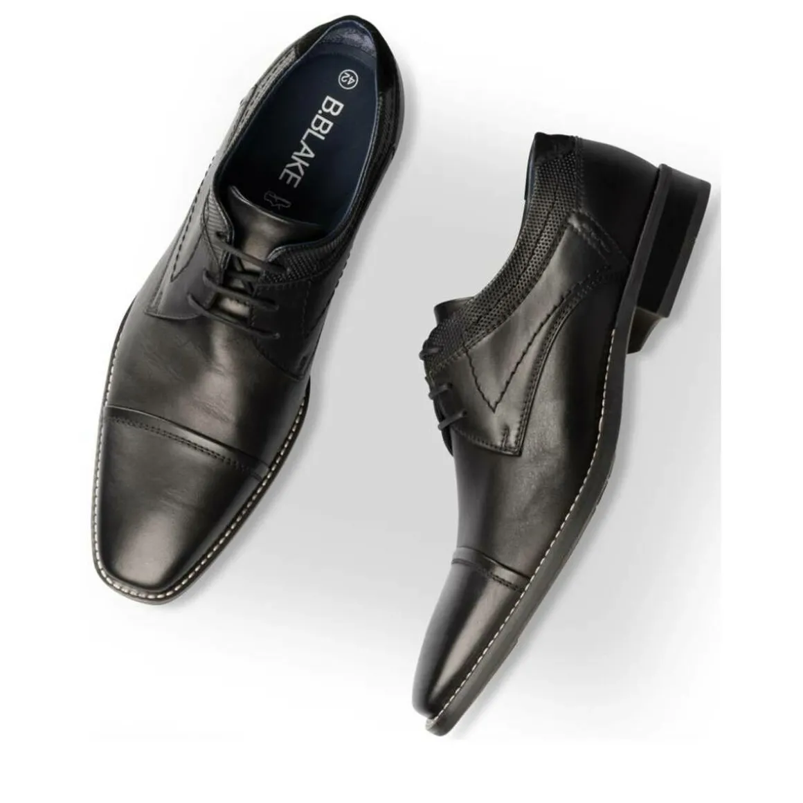 Veterschoenen ZWART B-BLAKE LEER