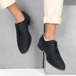 Veterschoenen ZWART DENIM SIDE