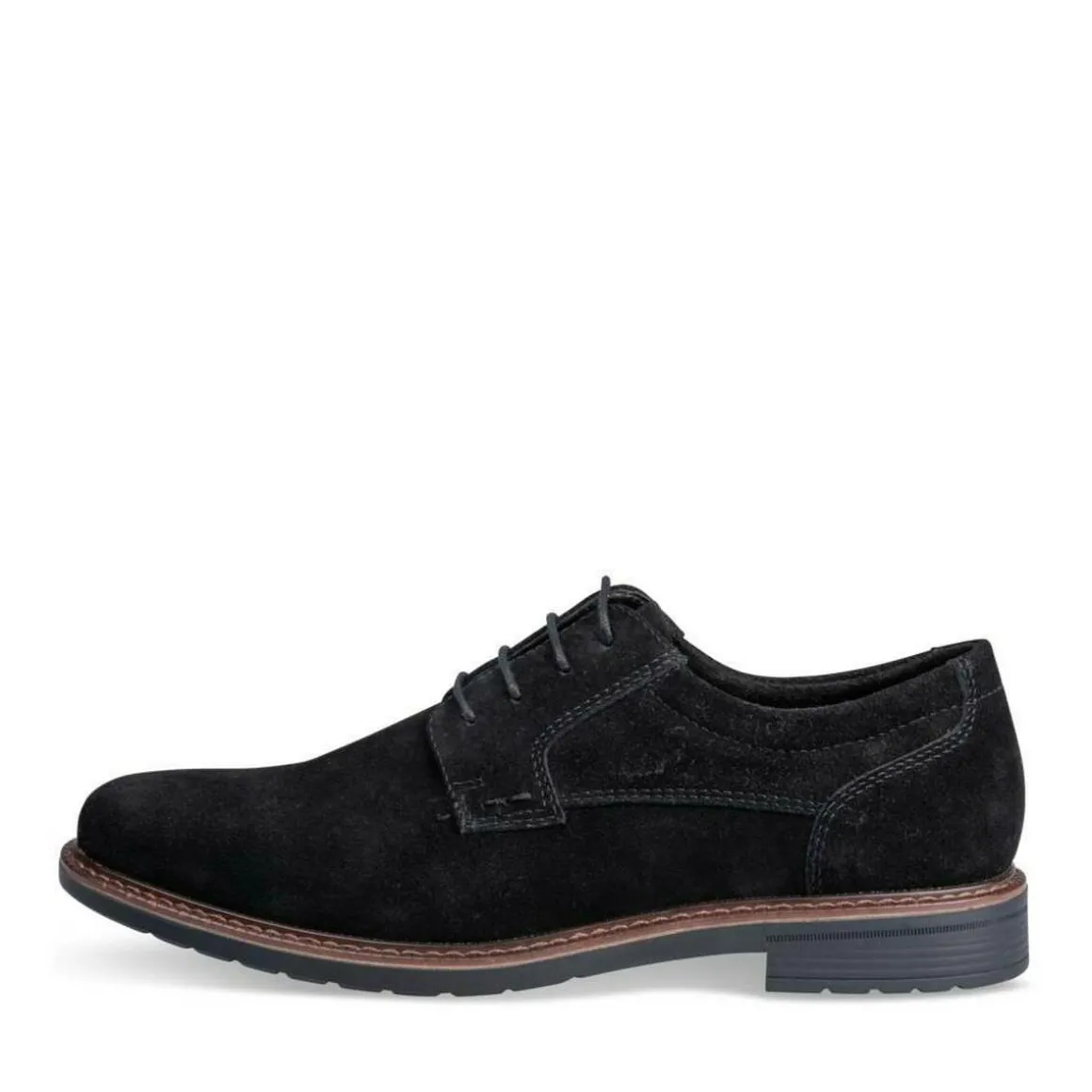 Veterschoenen ZWART DENIM SIDE LEER
