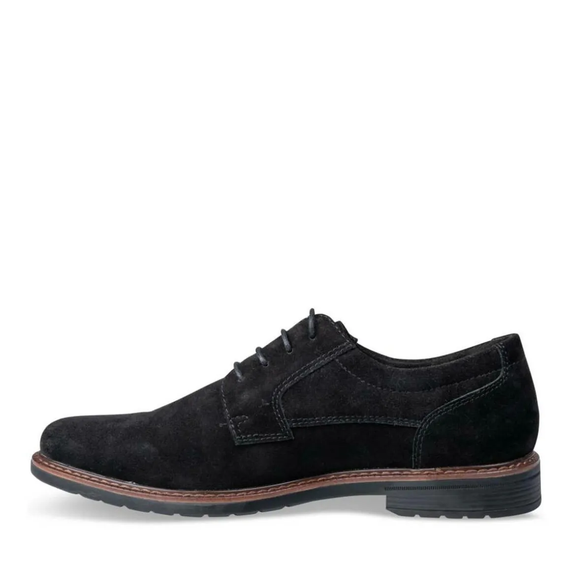 Veterschoenen ZWART DENIM SIDE LEER