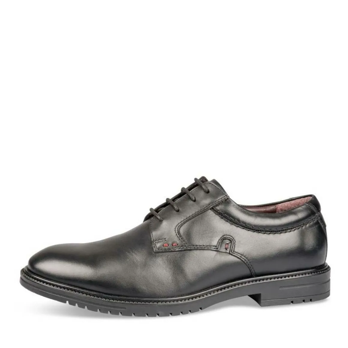 Veterschoenen ZWART DENIM SIDE LEER