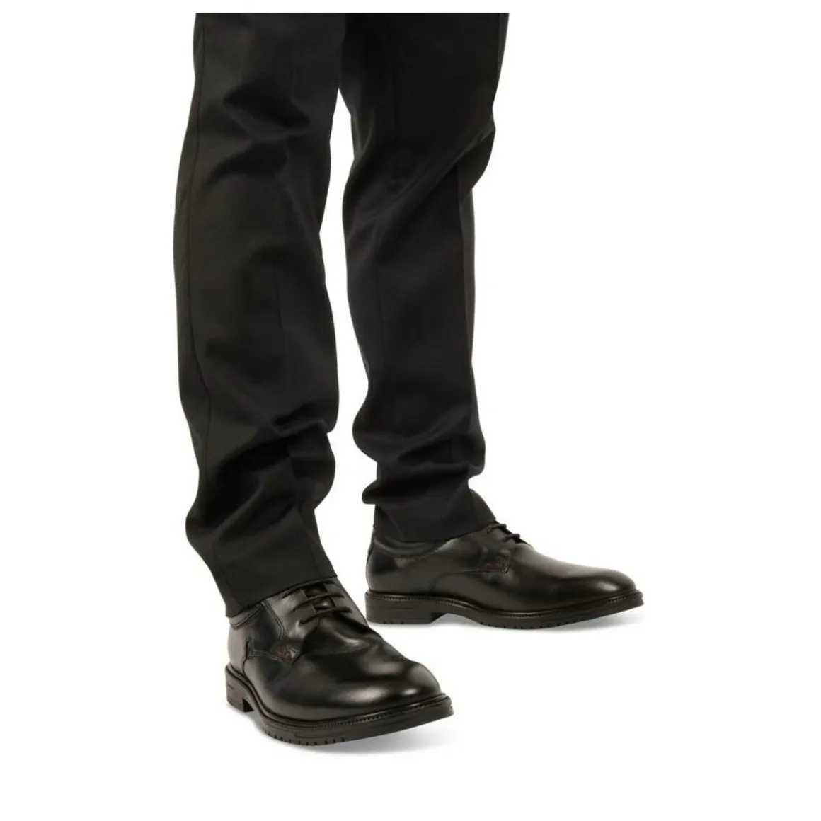 Veterschoenen ZWART DENIM SIDE LEER